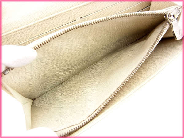 LOUIS VUITTON Long Wallet Purse M6516J white Portefeuille Sara