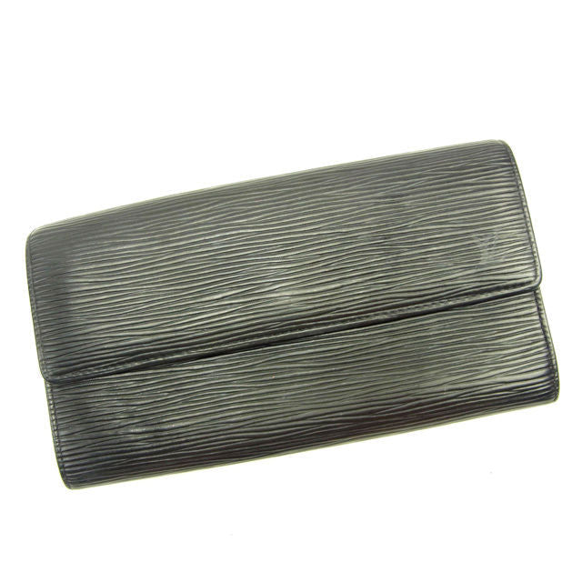 LOUIS VUITTON Long Wallet Purse M63592 black Pochette Porto MonÃ©credi