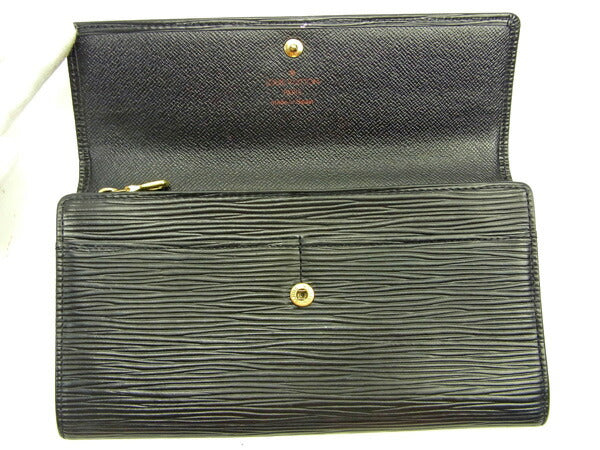 LOUIS VUITTON Long Wallet Purse M63592 black Pochette Porto MonÃ©credi
