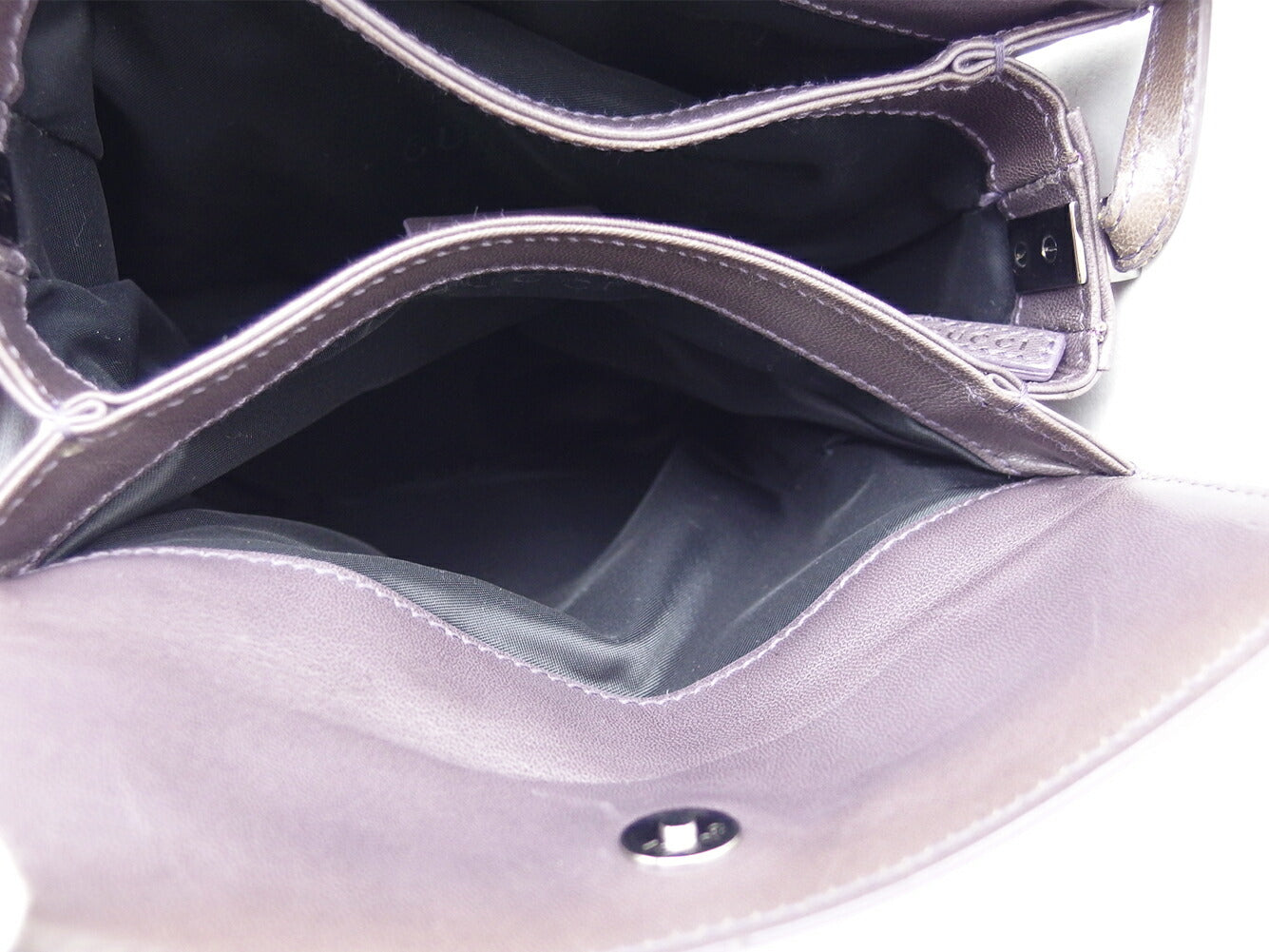 GUCCI Shoulder Bag Charcoal Gray x Black Silver