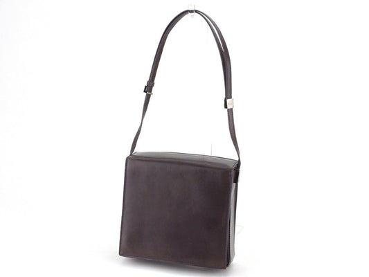 GUCCI Shoulder Bag Charcoal Gray x Black Silver