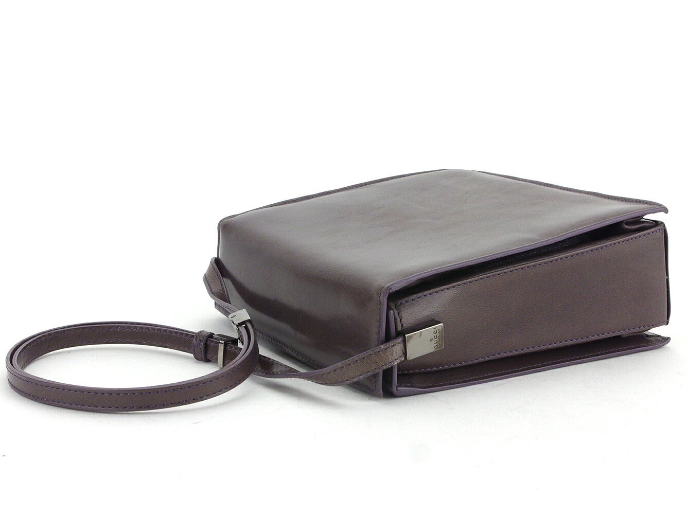 GUCCI Shoulder Bag Charcoal Gray x Black Silver