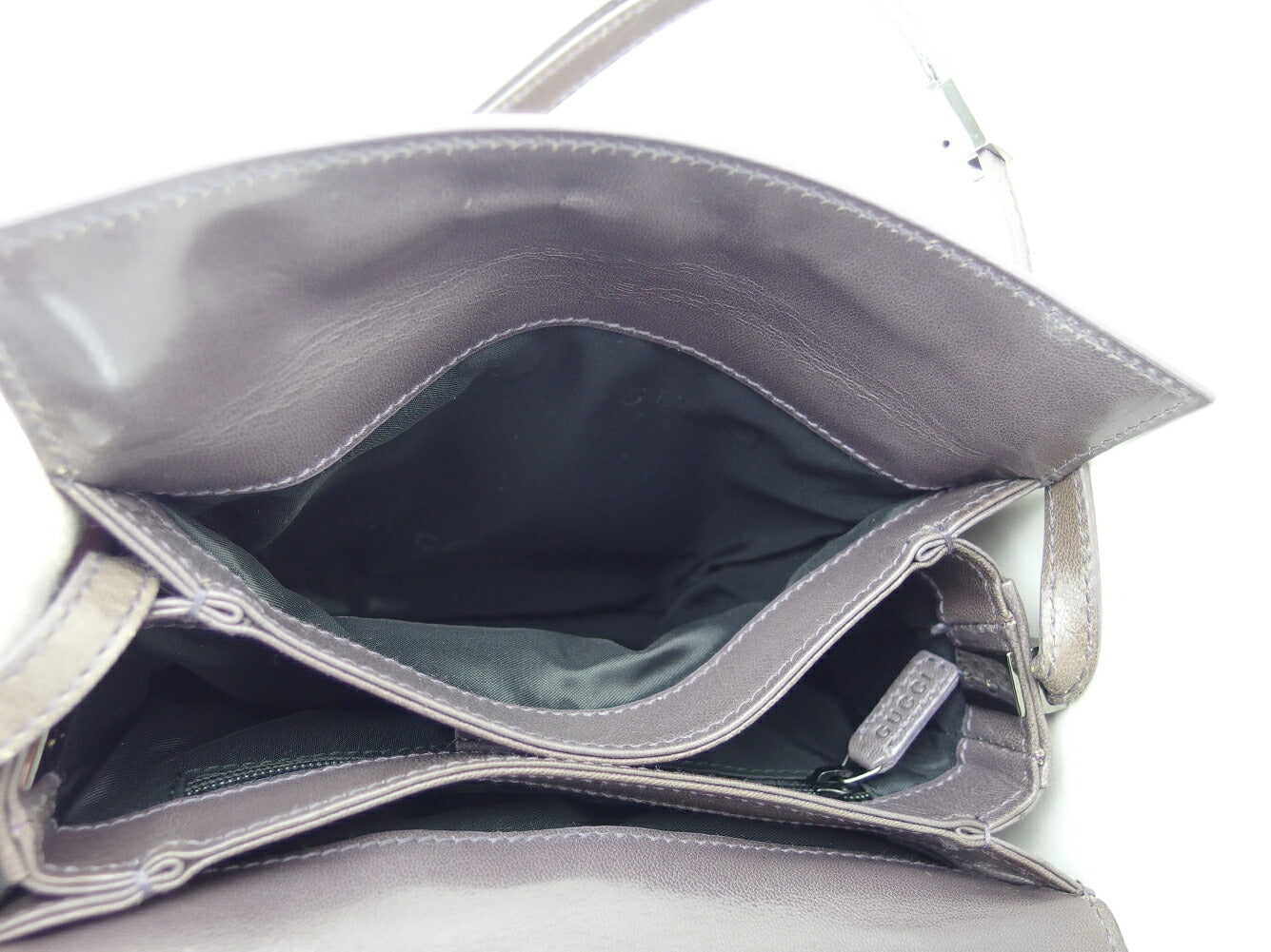 GUCCI Shoulder Bag Charcoal Gray x Black Silver