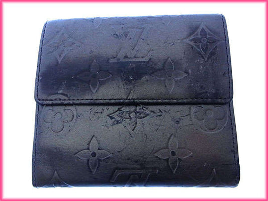 LOUIS VUITTON Bifold Wallet M65112 black Porte Monnaie Billets Cartes Credit