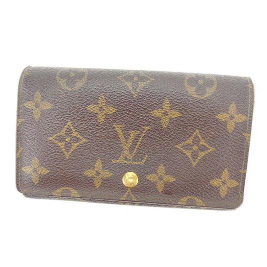 LOUIS VUITTON Long Wallet Purse M61730 PVCx leather Brown Portonebi Tresol