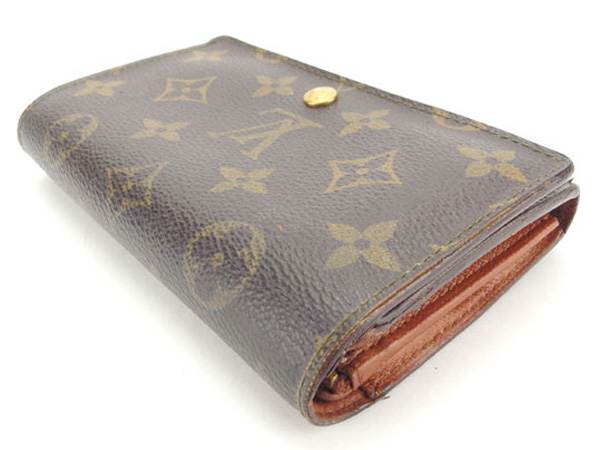 LOUIS VUITTON Long Wallet Purse M61730 PVCx leather Brown Portonebi Tresol