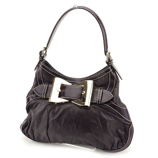 GUCCI Shoulder Bag 189885 Dark brown x gold
