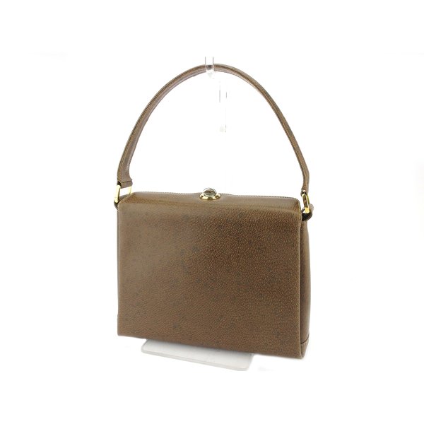 GUCCI Handbag Brown Gold Silver Old Gucci with pouch and mirror