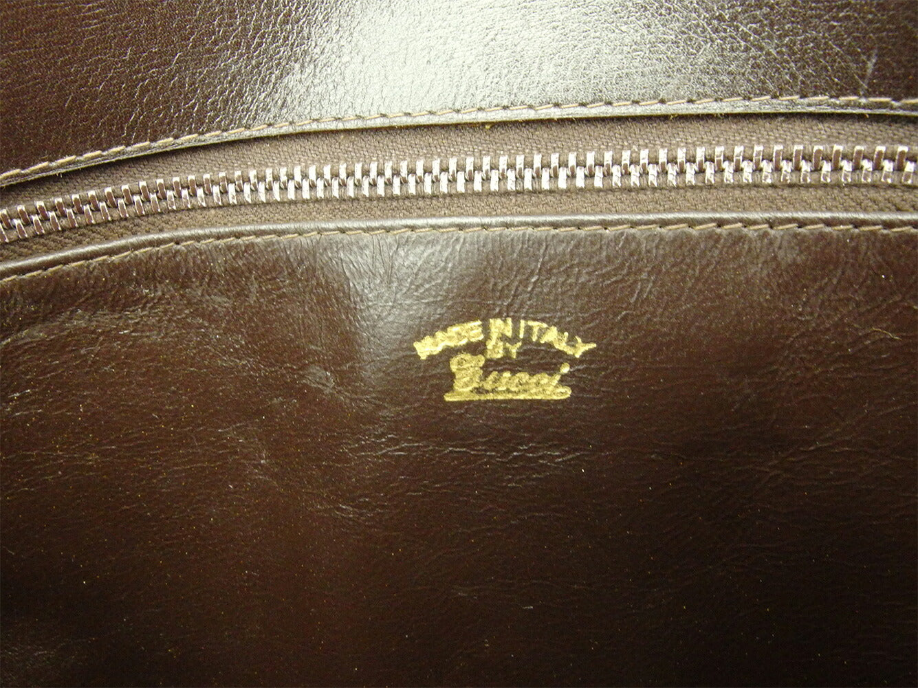 GUCCI Clutch bag Brown gold Old Gucci