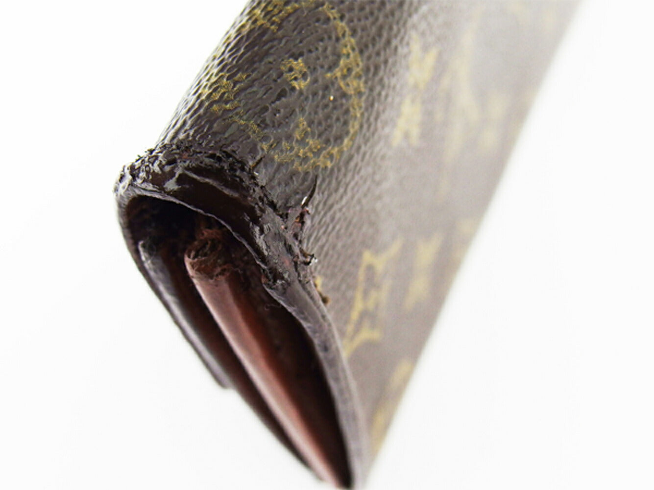 LOUIS VUITTON Long Wallet Purse M61724 Brown beige gold Pochette Porto MonÃ©credi