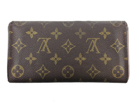 LOUIS VUITTON Long Wallet Purse M61724 Brown beige gold Pochette Porto MonÃ©credi