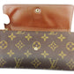 LOUIS VUITTON Long Wallet Purse M61724 Brown beige gold Pochette Porto MonÃ©credi