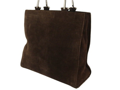 GUCCI Tote Bag Brown silver