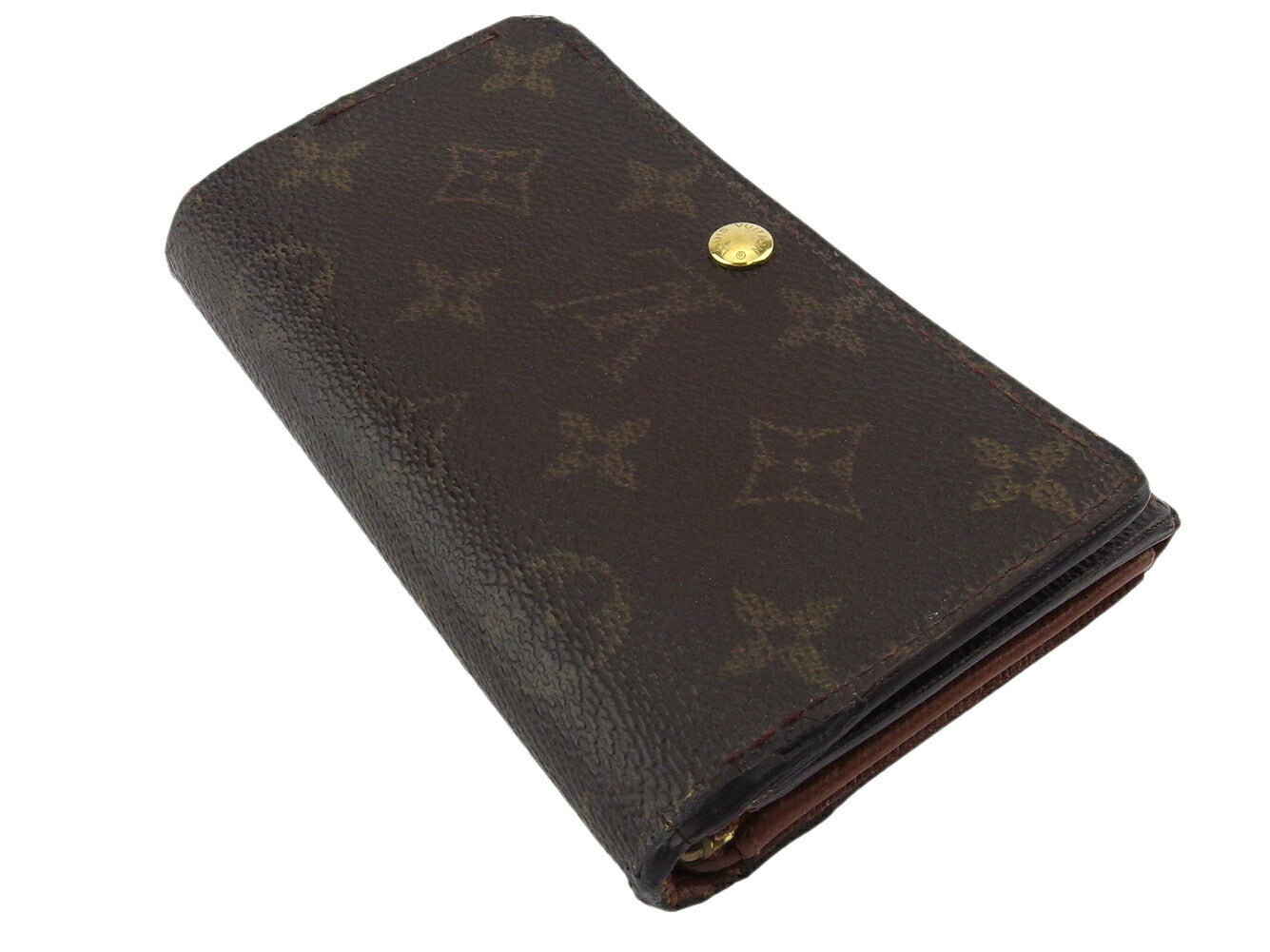 LOUIS VUITTON Long Wallet Purse M61730 Brown beige gold Portonebi Tresol