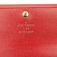 LOUIS VUITTON Long Wallet Purse Red Silver Portefeuille Sarah