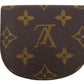 LOUIS VUITTON Coin case M61970 Monogram canvas, leather Brown Porto Moneguse