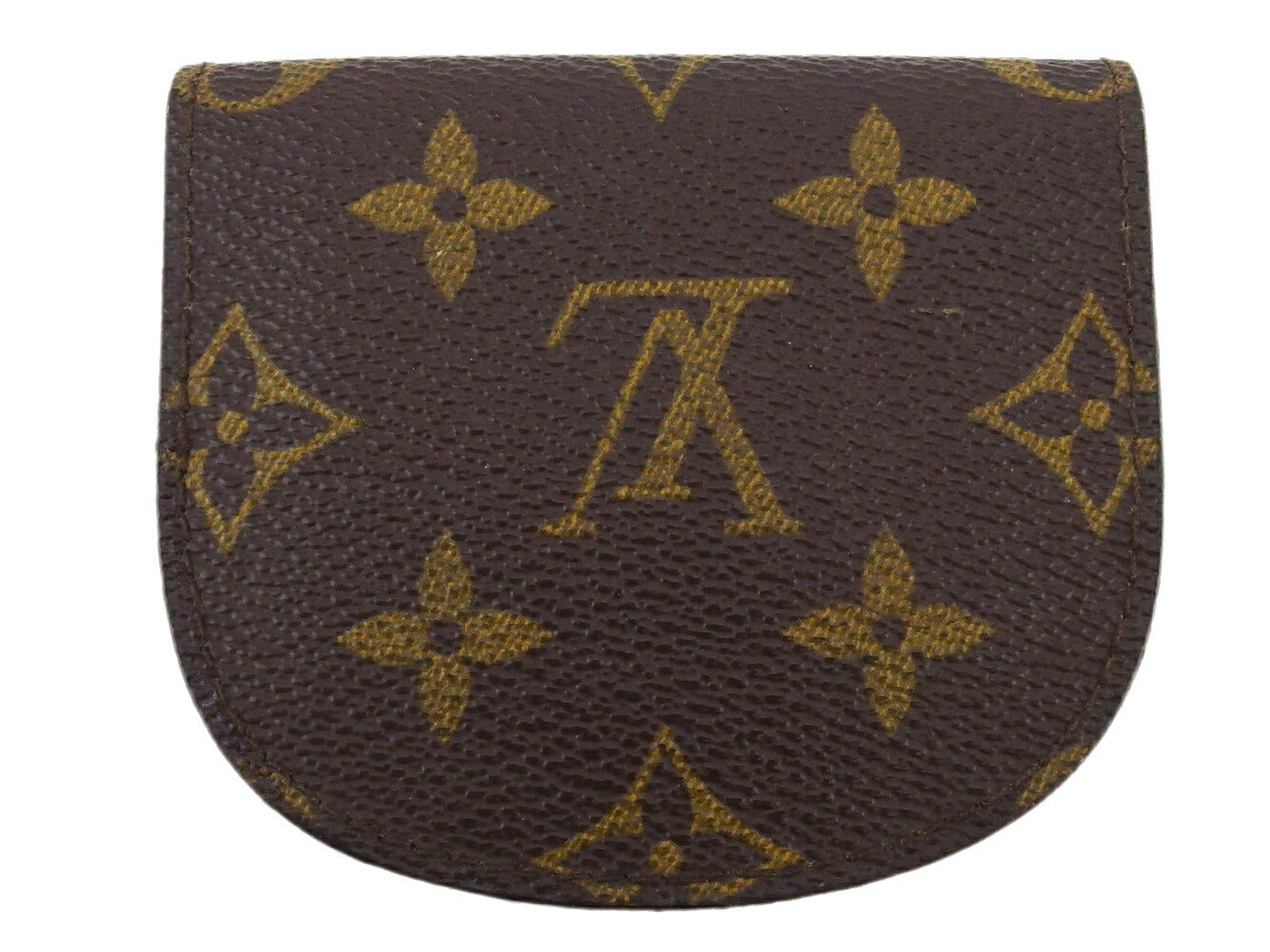 LOUIS VUITTON Coin case M61970 Monogram canvas, leather Brown Porto Moneguse