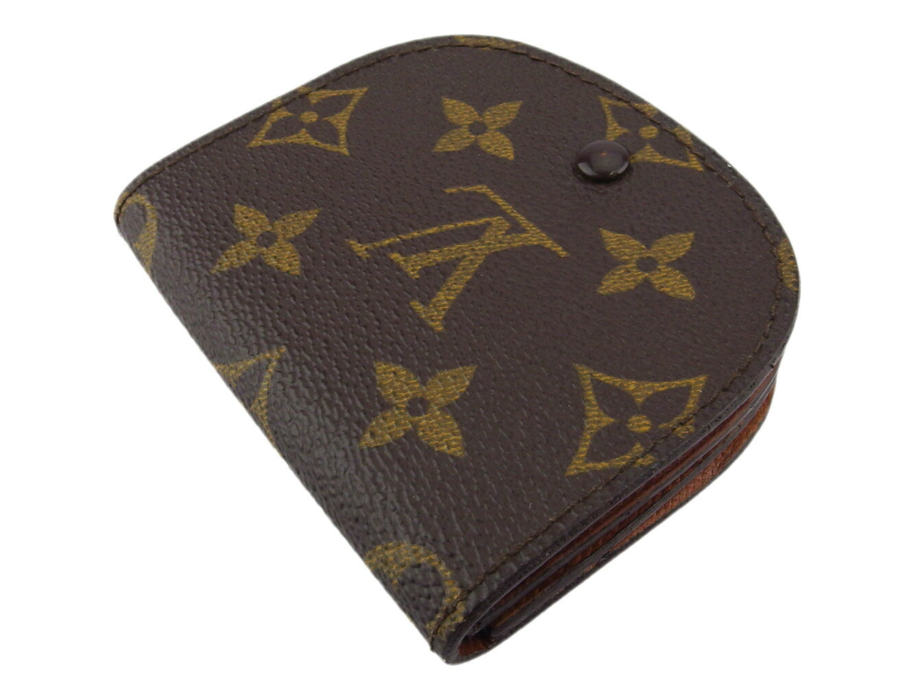 LOUIS VUITTON Coin case M61970 Monogram canvas, leather Brown Porto Moneguse