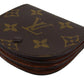 LOUIS VUITTON Coin case M61970 Monogram canvas, leather Brown Porto Moneguse