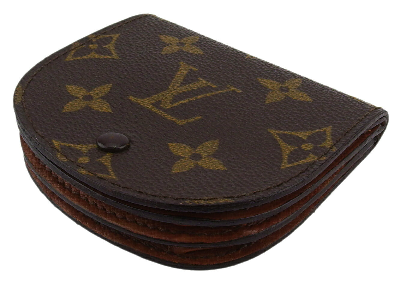 LOUIS VUITTON Coin case M61970 Monogram canvas, leather Brown Porto Moneguse