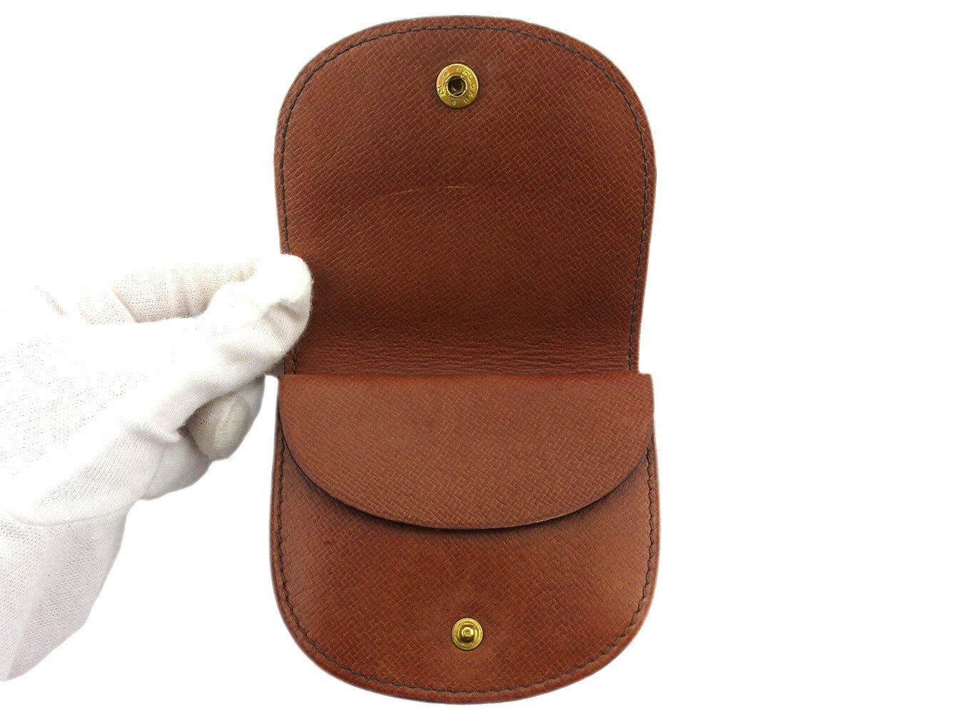 LOUIS VUITTON Coin case M61970 Monogram canvas, leather Brown Porto Moneguse