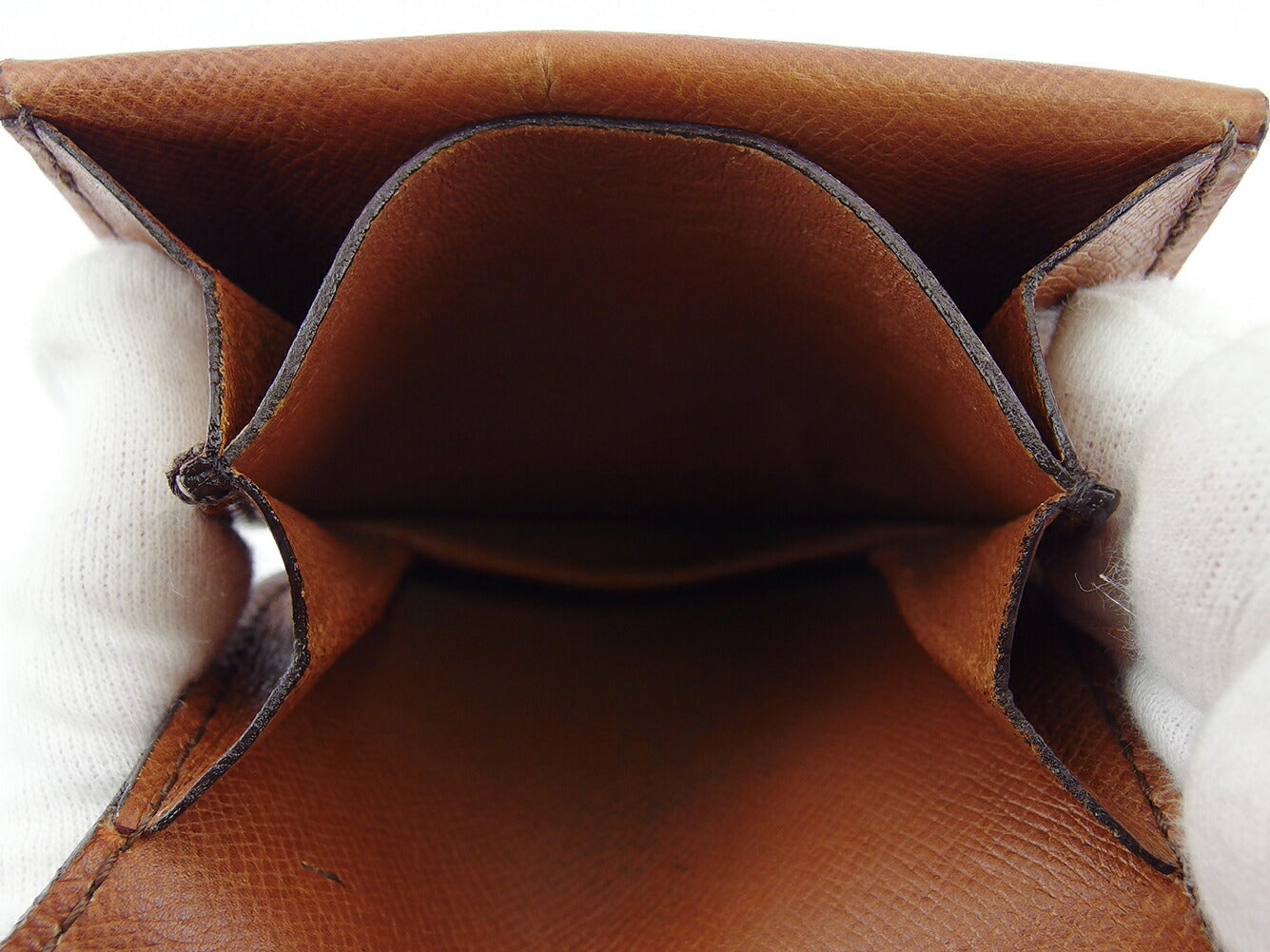 LOUIS VUITTON Coin case M61970 Monogram canvas, leather Brown Porto Moneguse