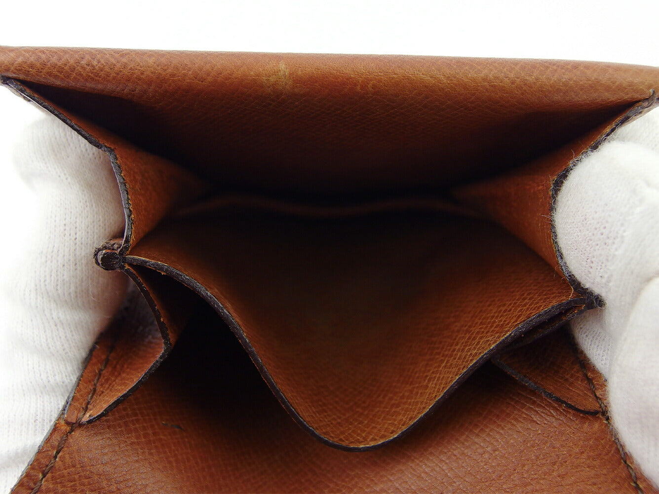 LOUIS VUITTON Coin case M61970 Monogram canvas, leather Brown Porto Moneguse