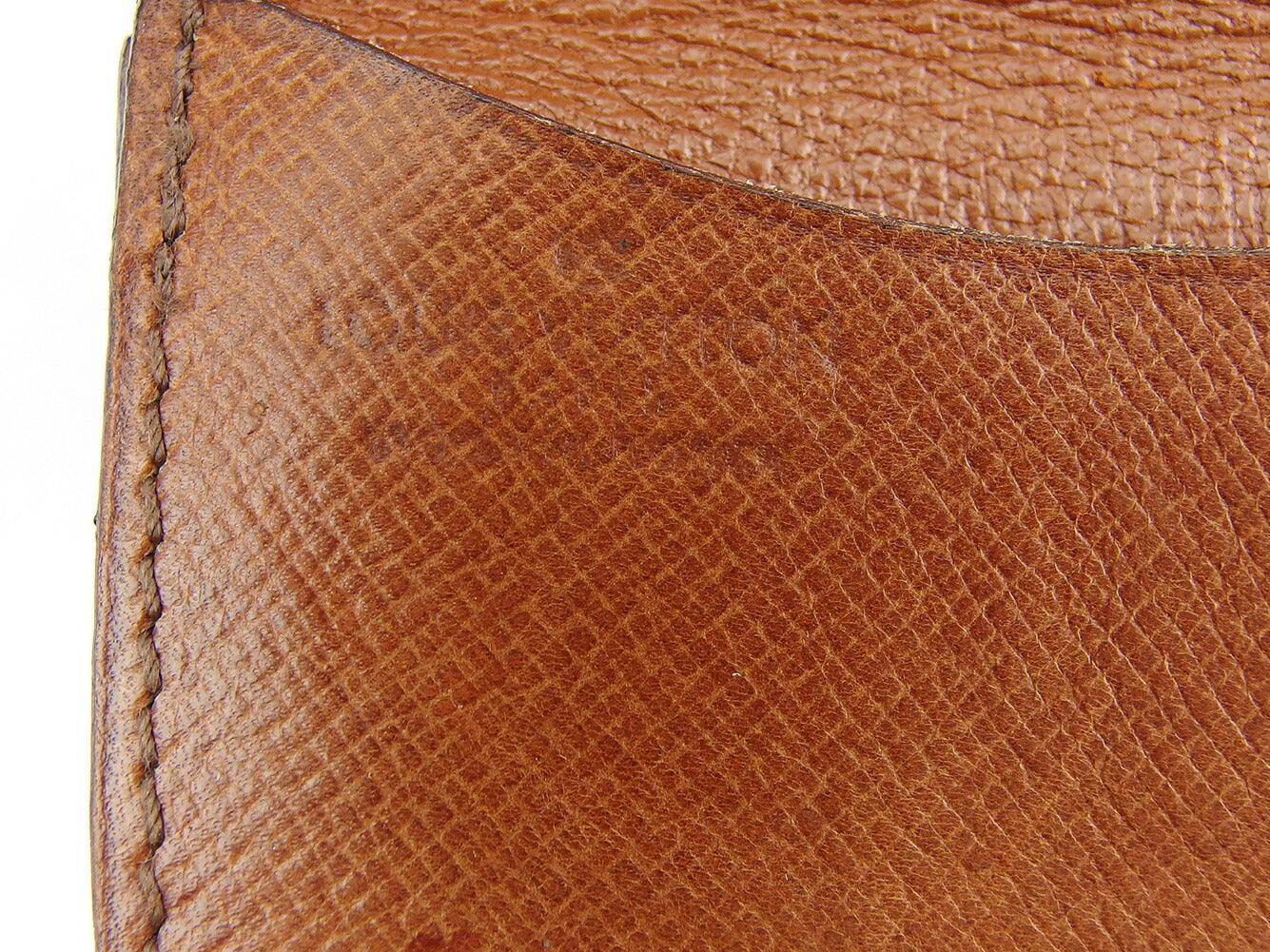 LOUIS VUITTON Coin case M61970 Monogram canvas, leather Brown Porto Moneguse