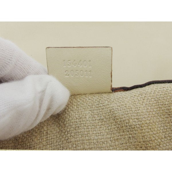GUCCI Shoulder Bag 154401 Beige Brown Yellow Gold