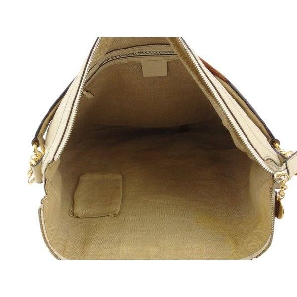GUCCI Shoulder Bag 154401 Beige Brown Yellow Gold