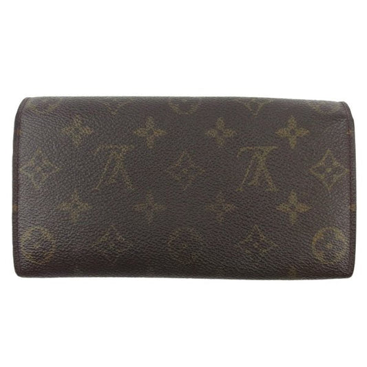 LOUIS VUITTON Long Wallet Purse M61725 Brown beige gold Pochette Porto MonÃ©credi