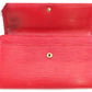LOUIS VUITTON Long Wallet Purse M63577 Red gold Pochette Porto MonÃ©credi