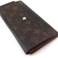 LOUIS VUITTON Long Wallet Purse M61724 Brown beige Pochette Porto MonÃ©credi