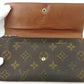 LOUIS VUITTON Long Wallet Purse M61724 Brown beige Pochette Porto MonÃ©credi