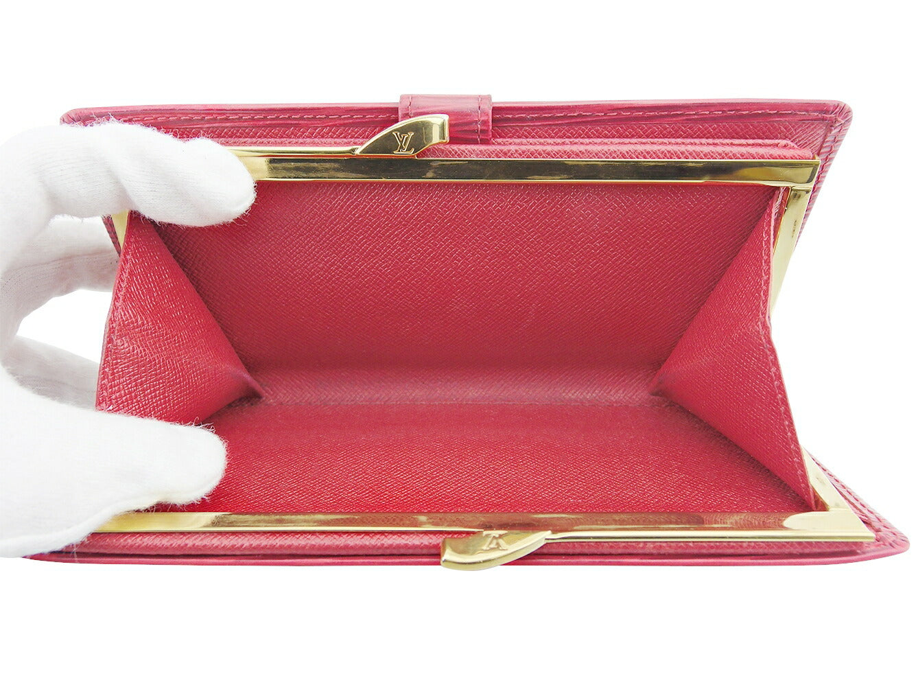 LOUIS VUITTON Long Wallet Purse M63257 Red gold Continental Vienova