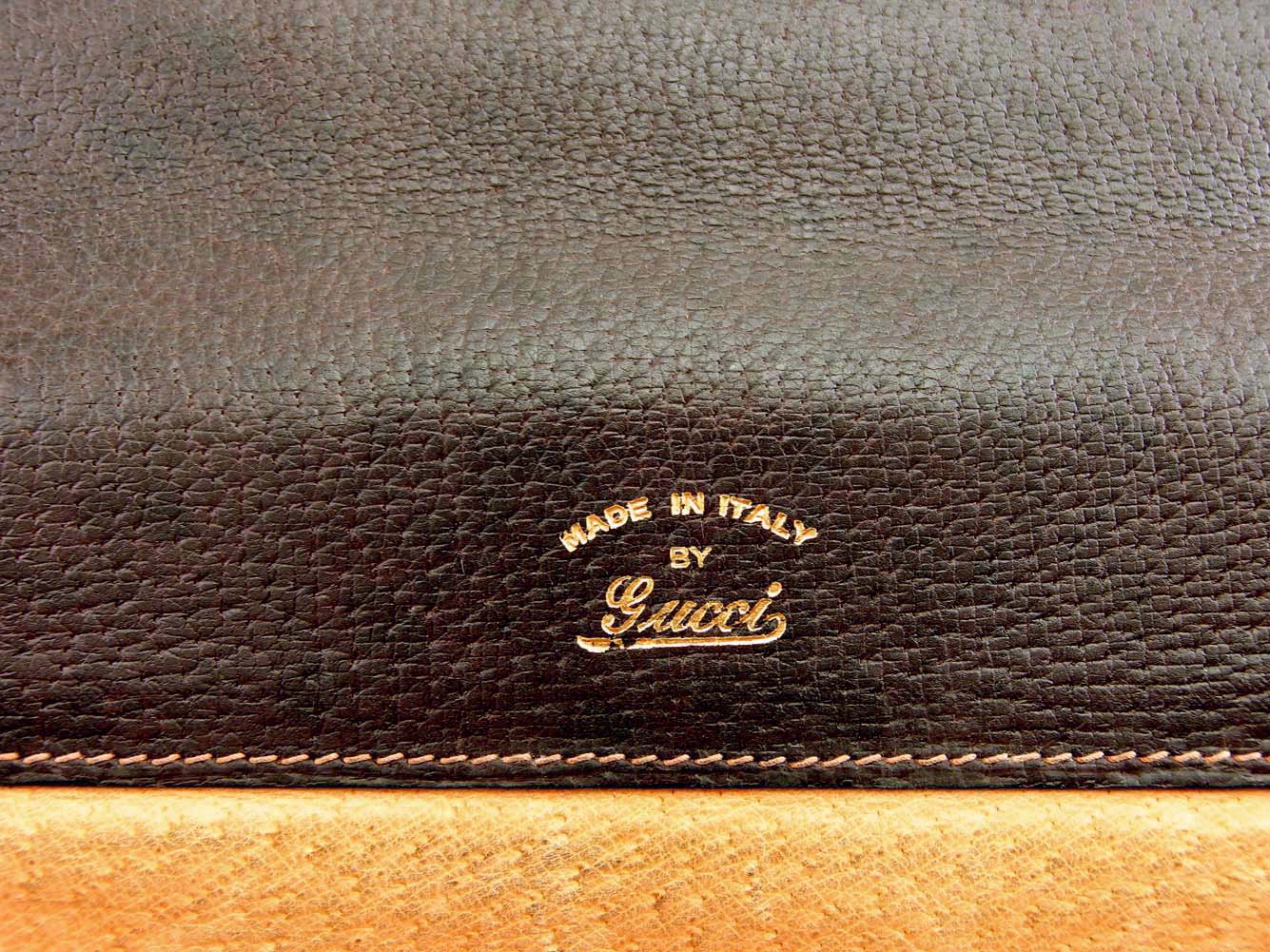 GUCCI Business bag Brown gold Old Gucci