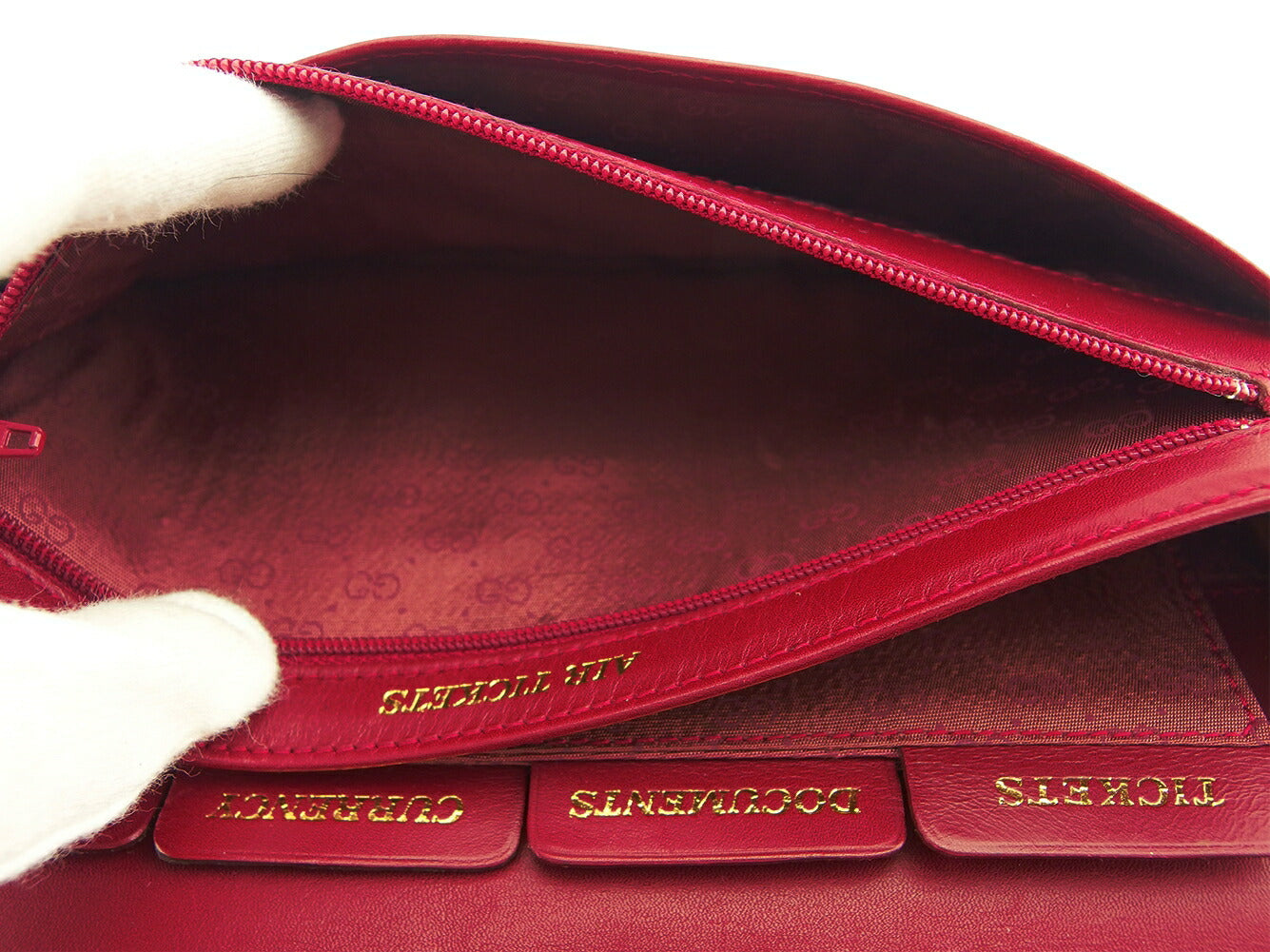 GUCCI Clutch bag Red Gold Silver Old Gucci