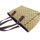 GUCCI Tote Bag 113017 Beige x brown GG pattern