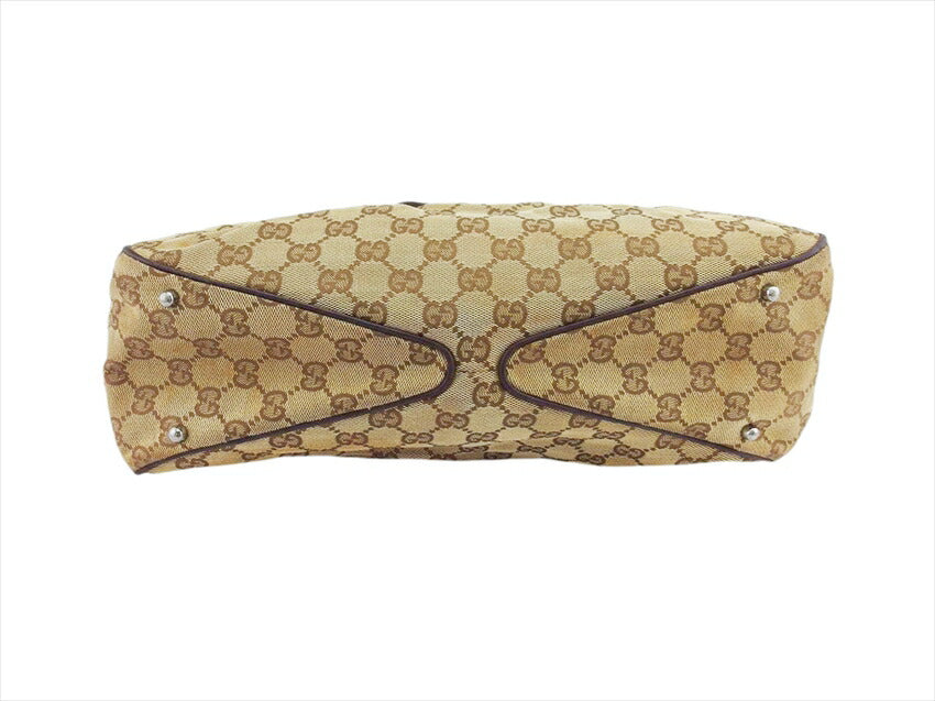 GUCCI Tote Bag 113017 Beige x brown GG pattern