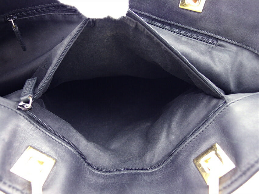 GUCCI Tote Bag Black x Gold GG pattern