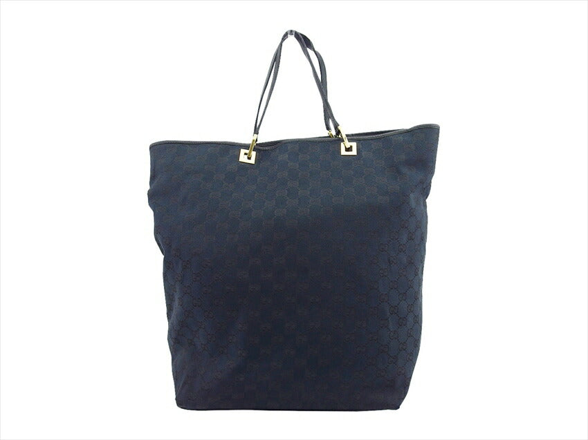 GUCCI Tote Bag Black x Gold GG pattern