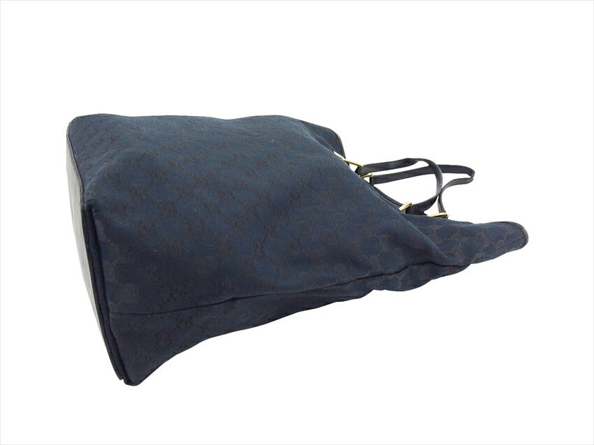 GUCCI Tote Bag Black x Gold GG pattern