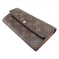 LOUIS VUITTON Long Wallet Purse M61734 Brown beige gold Portefeuille Sarah