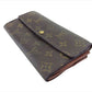 LOUIS VUITTON Long Wallet Purse M61725 Brown beige gold Pochette Porto MonÃ©credi