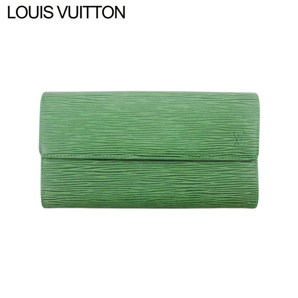 LOUIS VUITTON Long Wallet Purse M63574 Borneo Green Pochette Porto MonÃ©credi