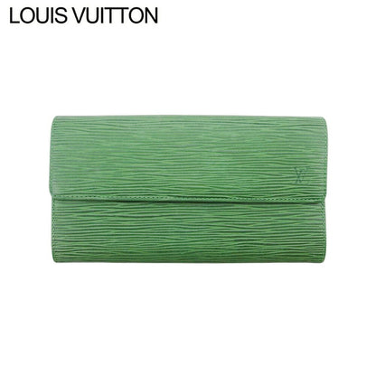 LOUIS VUITTON Long Wallet Purse M63574 Borneo Green Pochette Porto MonÃ©credi