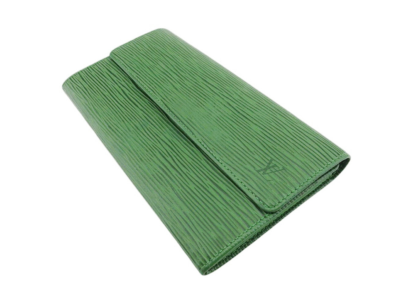 LOUIS VUITTON Long Wallet Purse M63574 Borneo Green Pochette Porto MonÃ©credi