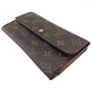 LOUIS VUITTON Long Wallet Purse M61215 Brown beige gold Porte Tresor International
