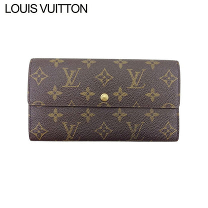 LOUIS VUITTON Long Wallet Purse M61725 Brown beige gold Pochette Porto MonÃ©credi