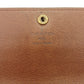 LOUIS VUITTON Long Wallet Purse M61725 Brown beige gold Pochette Porto MonÃ©credi